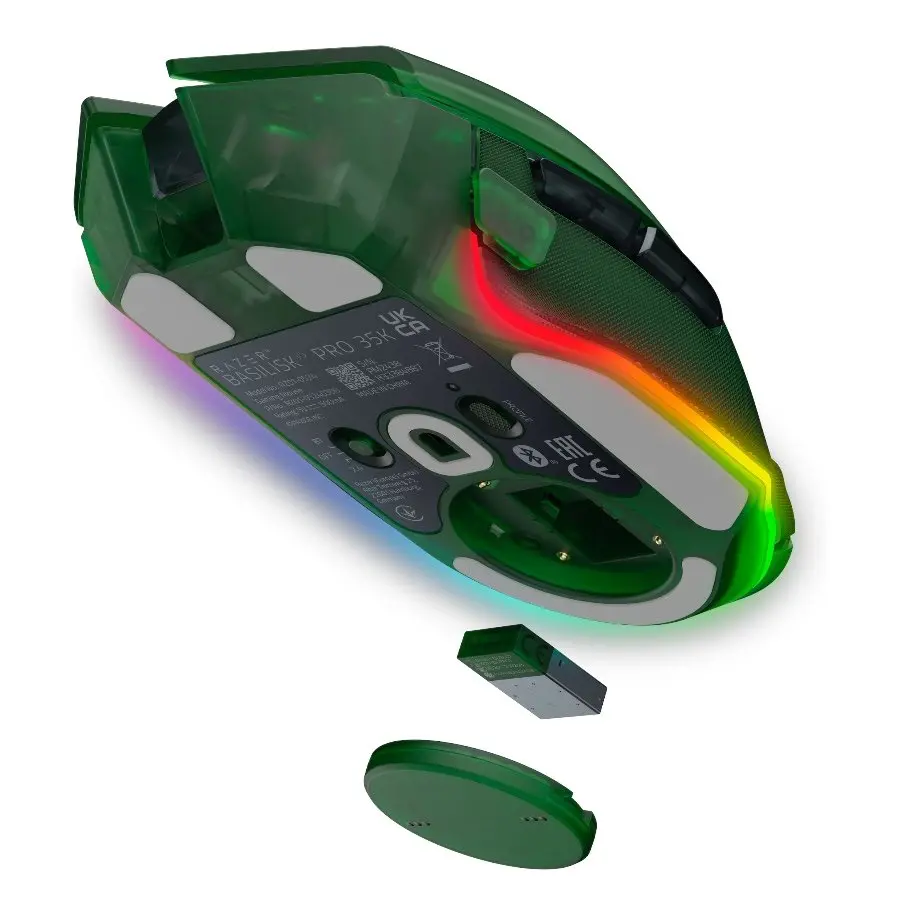 Razer Basilisk V3 Pro 35K Phantom Green Edition, Gaming mouse, Ergonomic Wireless Gaming Mouse, Charging Cable USB Type C, 30000DPI, Optical Mouse Switches Gen-3, 63 g, Focus Pro 30K Optical Sensor - image 2