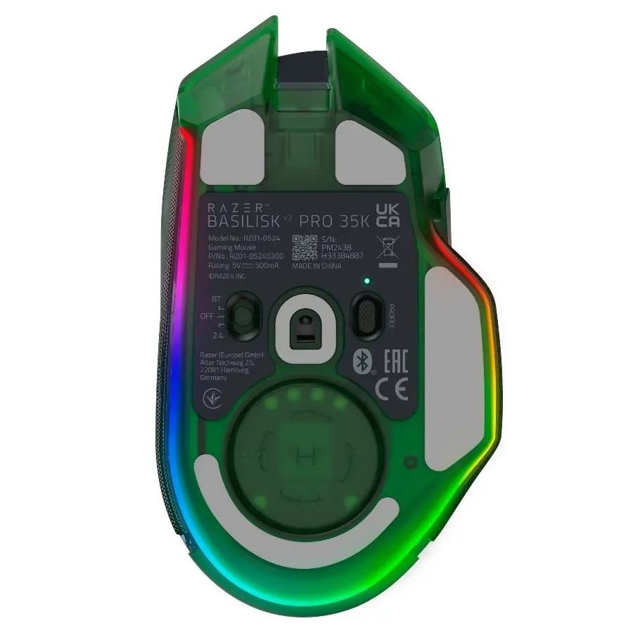 Razer Basilisk V3 Pro 35K Phantom Green Edition, Gaming mouse, Ergonomic Wireless Gaming Mouse, Charging Cable USB Type C, 30000DPI, Optical Mouse Switches Gen-3, 63 g, Focus Pro 30K Optical Sensor - image 4