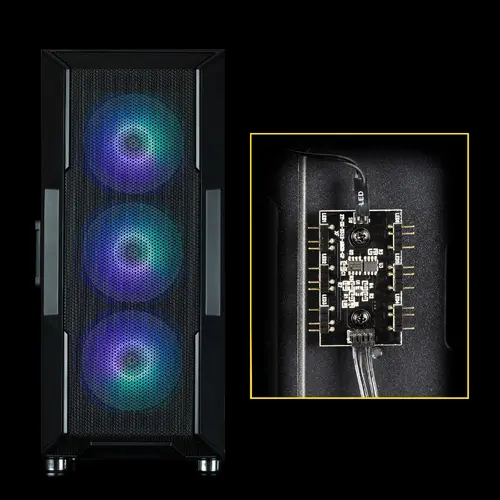 Zalman кутия Case ATX - i3 NEO ARGB Black - Mesh, aRGB, Tempered Glass - image 12