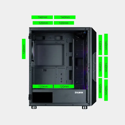 Zalman кутия Case ATX - i3 NEO ARGB Black - Mesh, aRGB, Tempered Glass - image 16