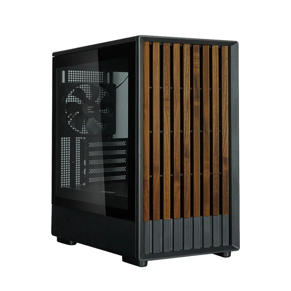 Zalman кутия Case mATX - P10 NAMU BLACK - Wood, USB-C - image 1
