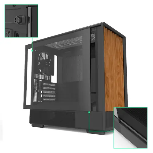 Zalman кутия Case mATX - P10 NAMU BLACK - Wood, USB-C - image 12