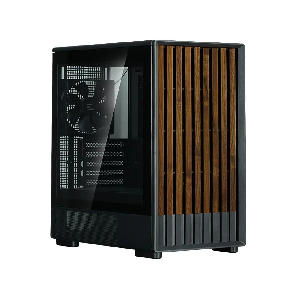 Zalman кутия Case mATX - P10 NAMU BLACK - Wood, USB-C - image 2