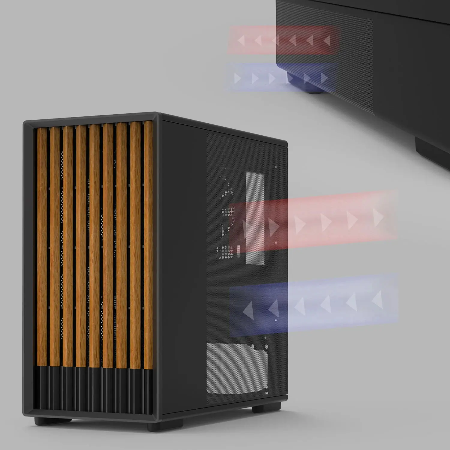 Zalman кутия Case mATX - P10 NAMU BLACK - Wood, USB-C - image 8