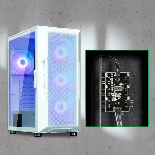 Zalman κουτί Case ATX - i3 NEO ARGB White - Mesh, aRGB, Tempered Glass - 14