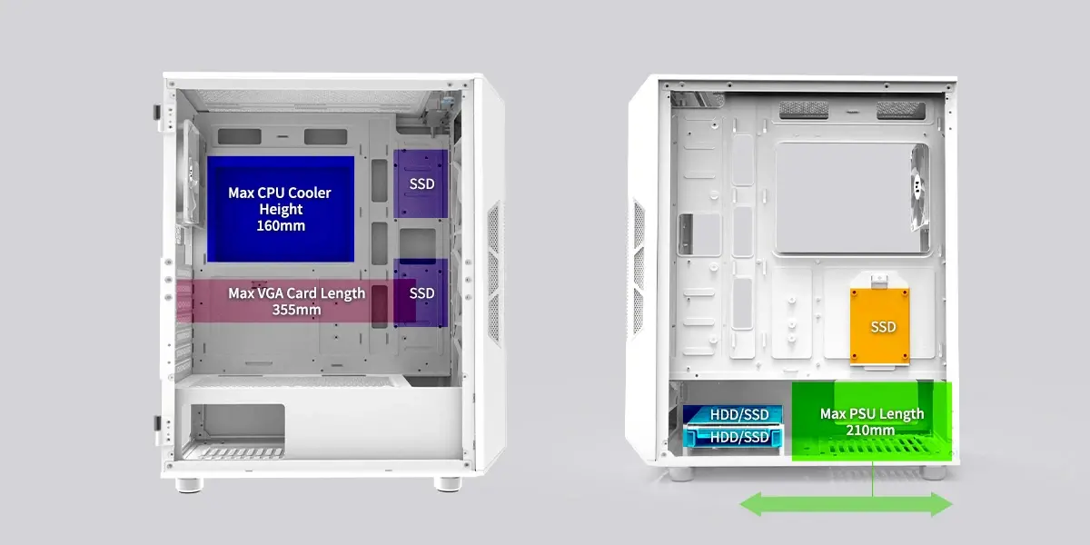 Zalman кутия Case ATX - i3 NEO ARGB White - Mesh, aRGB, Tempered Glass - image 16