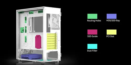 Zalman кутия Case ATX - i3 NEO ARGB White - Mesh, aRGB, Tempered Glass - image 20