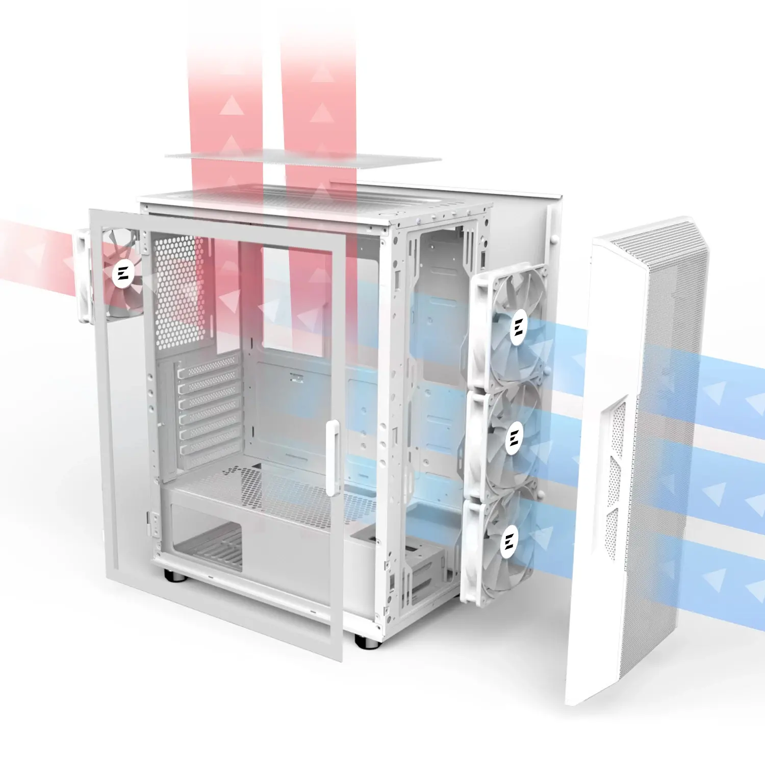 Zalman кутия Case ATX - i3 NEO ARGB White - Mesh, aRGB, Tempered Glass - image 23