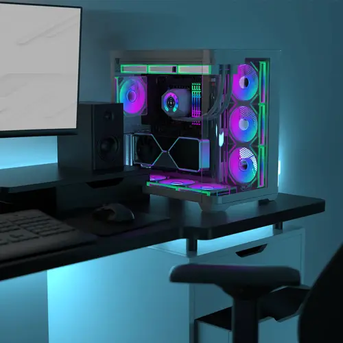 Raijintek кутия Case EATX - ATREUS BT7 Black - 7 x 120 mm Infinity Mirror ARGB Fans included - image 10
