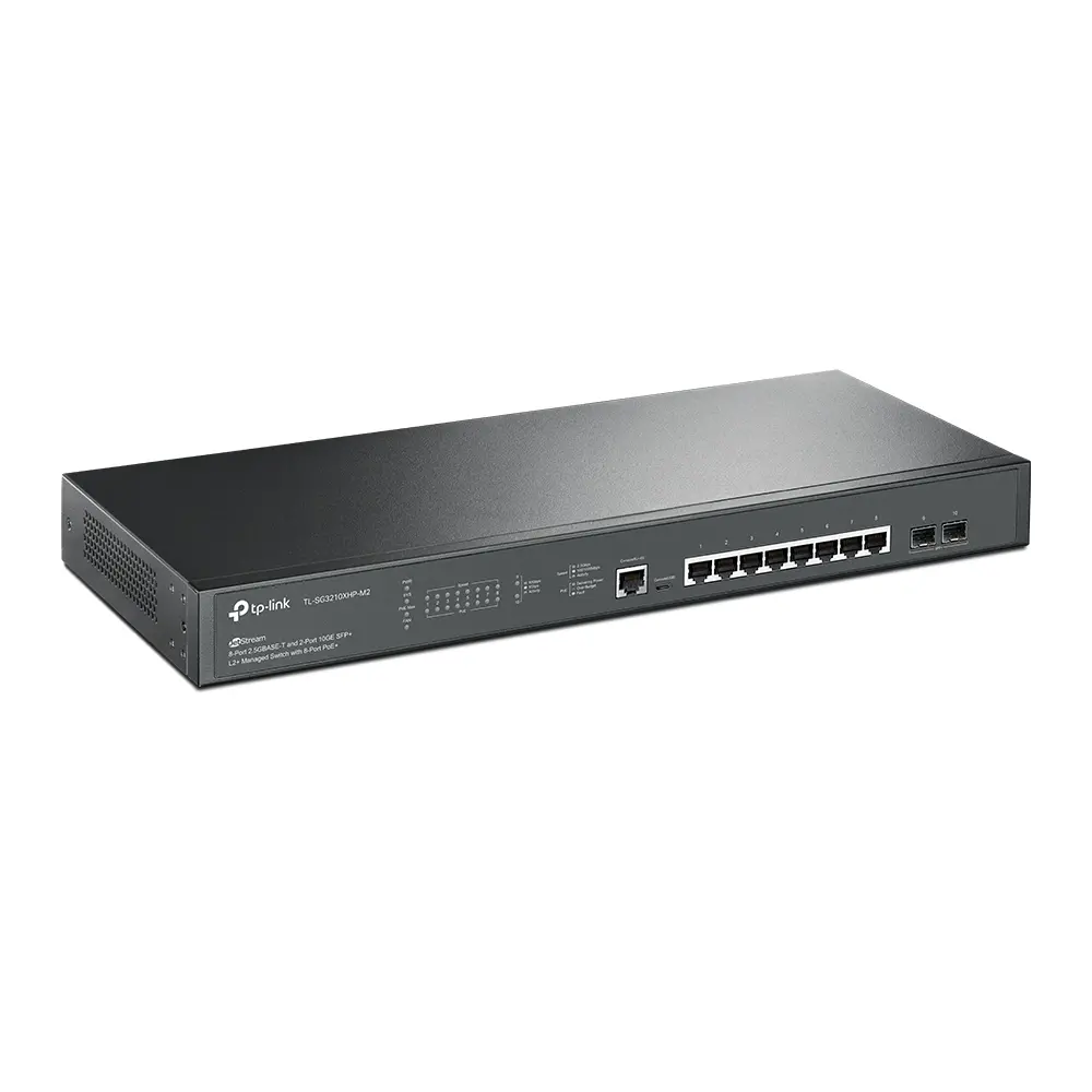 Switch TP-Link SG3210XHP-M2, 8 porturi 2.5Gbit + 2 sloturi SFP+, L2, PoE+ - image 1