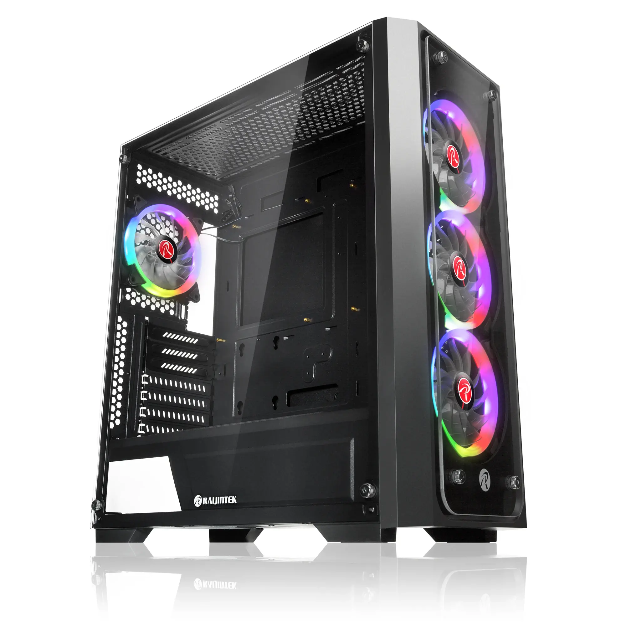 Raijintek кутия Case EATX - PONOS TG4 - 4 x 120mm ARGB Fans, Tempered Glass - image 2