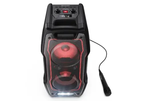Тонколони, Sharp Speakers PS-931, Xparty SING Party  2x6.5" speaker drivers + 2x2" tweeters, max 180 W, 13h play time by built in battery, Splashproof (IPX4), True wireless Stereo, 3.5mm Aux-in and USB MP3 playback with charging, BT 5.3 - image 1