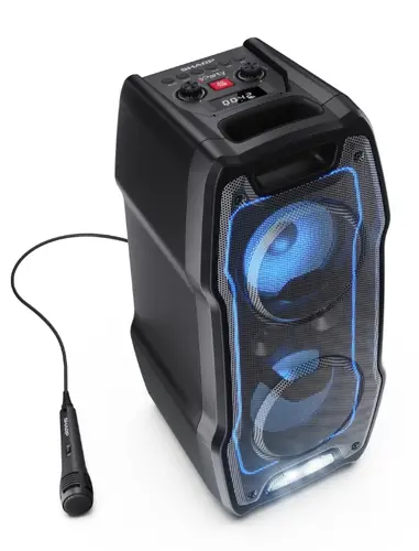 Тонколони, Sharp Speakers PS-931, Xparty SING Party  2x6.5" speaker drivers + 2x2" tweeters, max 180 W, 13h play time by built in battery, Splashproof (IPX4), True wireless Stereo, 3.5mm Aux-in and USB MP3 playback with charging, BT 5.3 - image 3