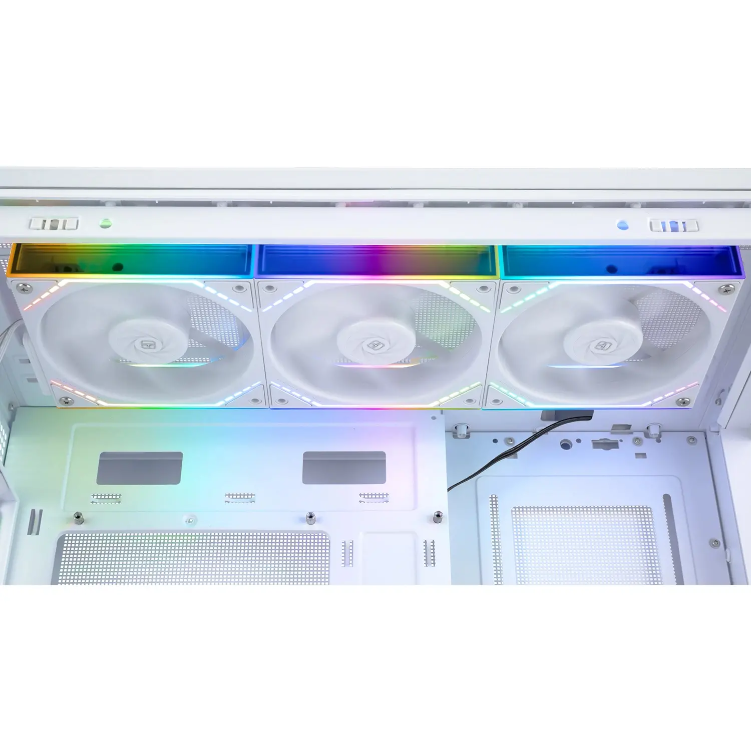 Thermalright Комплект вентилатори Fan Pack 3-in-1 3x120mm - TL-M12QW x 3 - White, Infinity Mirror, Daisy-Chain, A-RGB - image 8