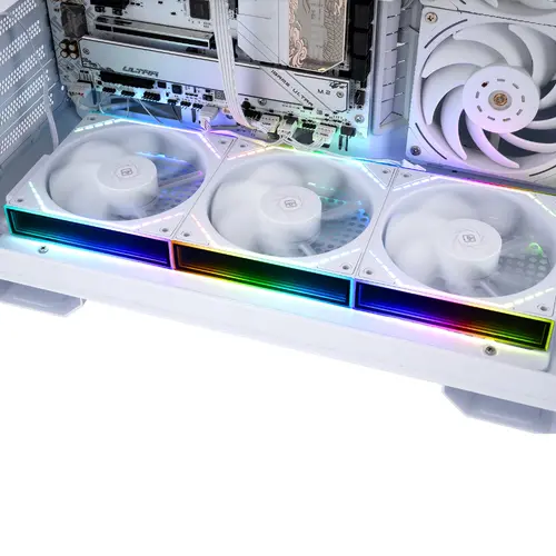 Thermalright Комплект вентилатори Fan Pack 3-in-1 3x120mm - TL-M12QRW x 3 - White, Reverse, Infinity Mirror, Daisy-Chain, A-RGB - image 9