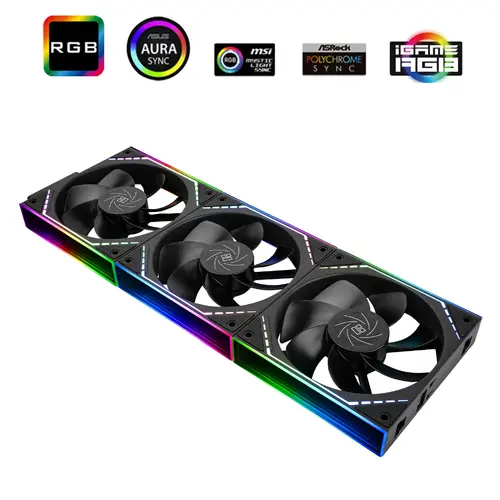 Thermalright Комплект вентилатори Fan Pack 3-in-1 3x120mm - TL-M12QR x 3 - Reverse, Infinity Mirror, Daisy-Chain, A-RGB - image 1