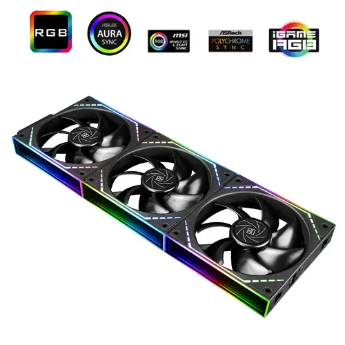 Thermalright Комплект вентилатори Fan Pack 3-in-1 3x120mm - TL-M12Q x 3 - Infinity Mirror, Daisy-Chain, A-RGB - image 1