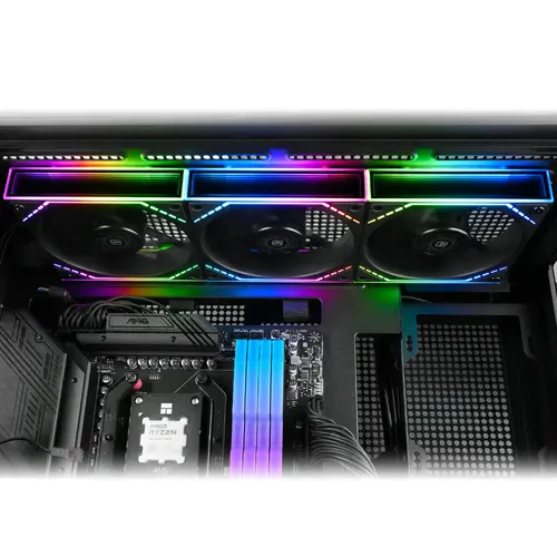 Thermalright Комплект вентилатори Fan Pack 3-in-1 3x120mm - TL-M12Q x 3 - Infinity Mirror, Daisy-Chain, A-RGB - image 9