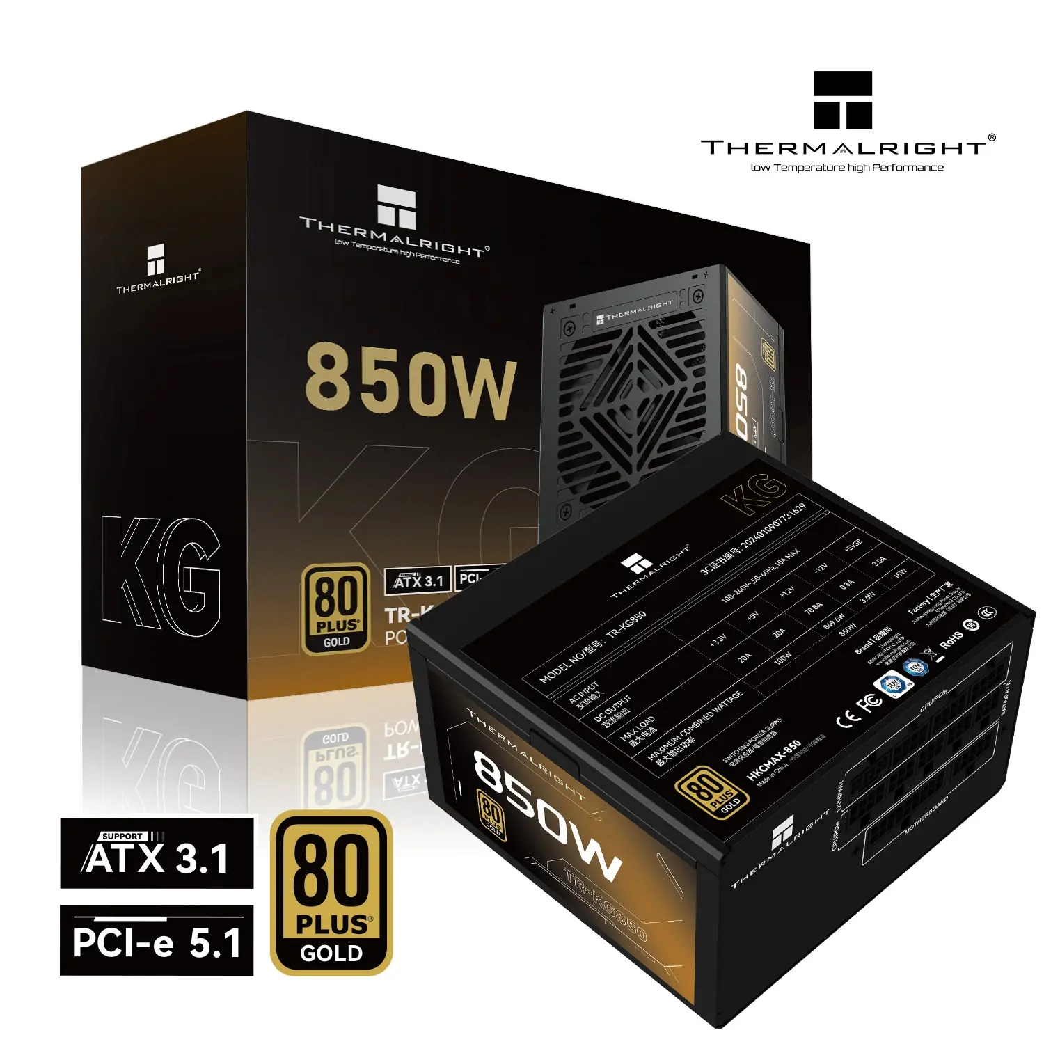 Thermalright захранване PSU ATX 3.1 850W Gold, Full Modular - TR-KG850 - image 4