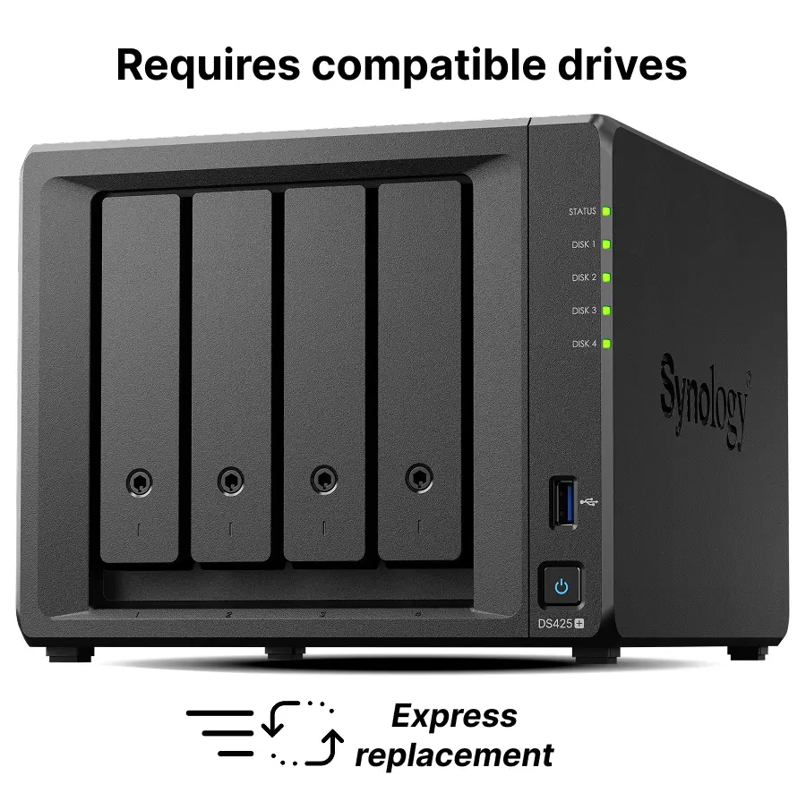 4-bay Synology NAS server for Small and Medium Business DS425+