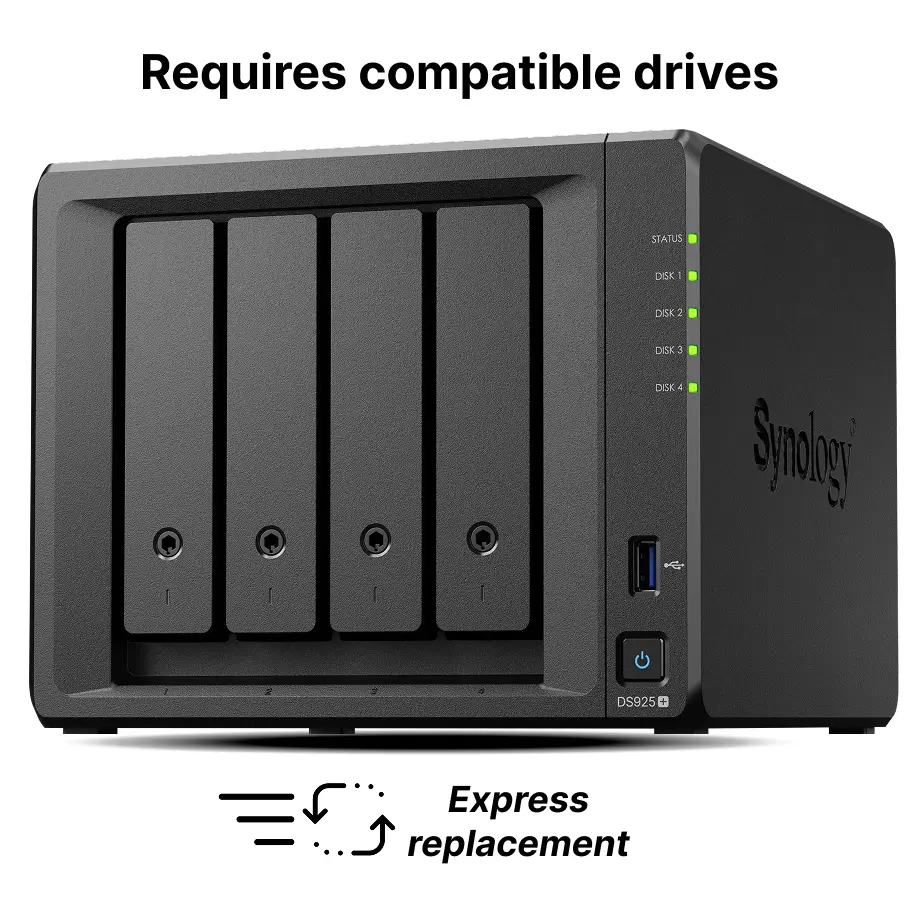 4-bay (up to 9-bay) Synology NAS server for Small and Medium Business DS925+