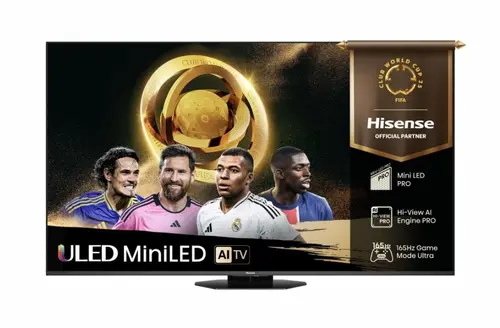 Телевизор, Hisense 65" U8Q, 4K Ultra HD 3840x2160, Mini Led Pro, FALD, Quantum Dot, 165Hz, IPS, HDR 10+, HLG, Dolby Vision IQ, Dolby Atmos, Smart TV,Light Sensor,WiFi 5GHz, WiFi Direct, BT, Anyview Cast, 3xHDMI, 2xUSB, LAN, CI+, DVB-T2/C/S2, Black