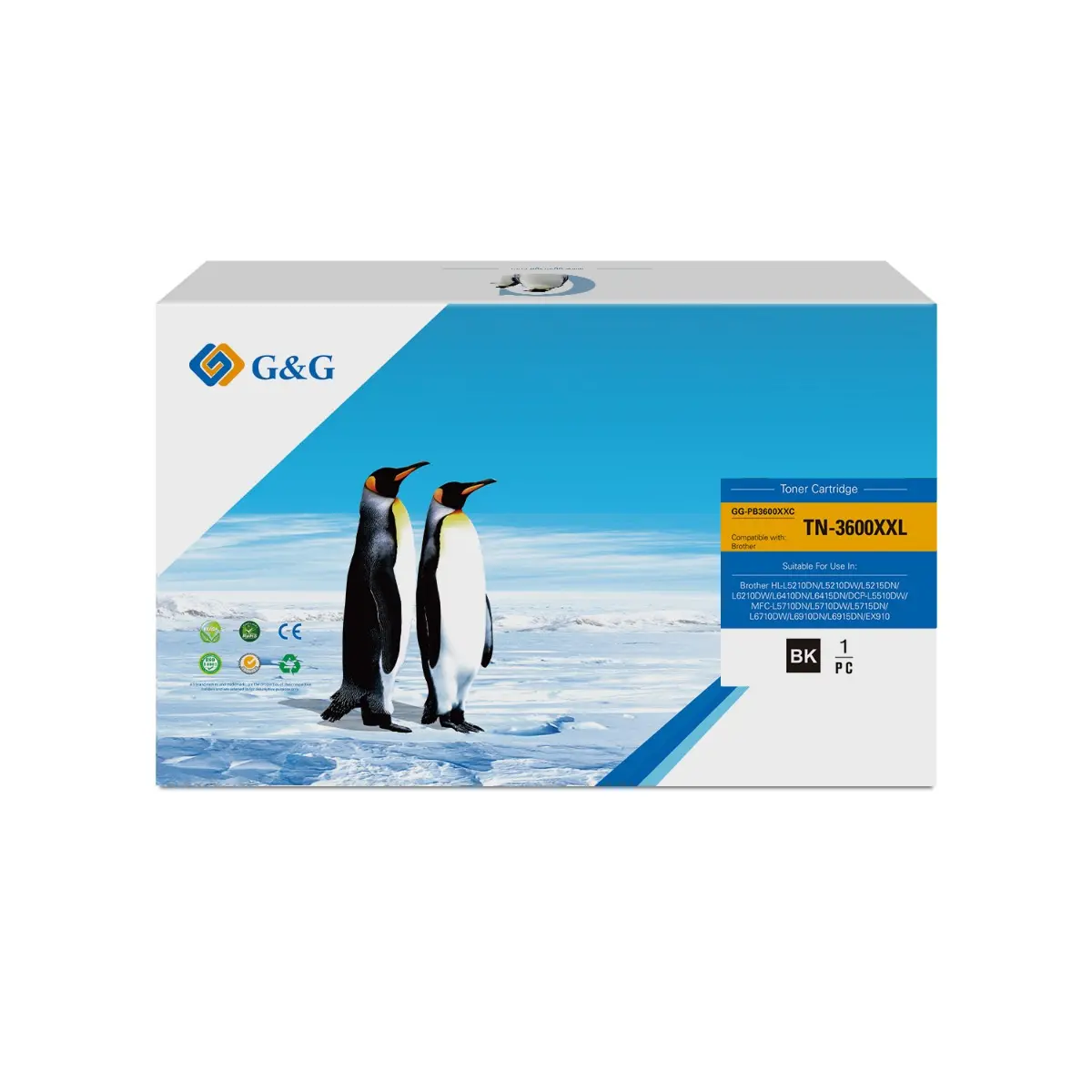 CARTUȘ PENTRU BROTHER DCP L5510DW/HL L6210DW/L5210DW/L5210DN/MFC L5710DW/L5710DN - CAPACITATE ULTRA MARE - CU CIP / WITH CHIP - Negru - TN3600XXL