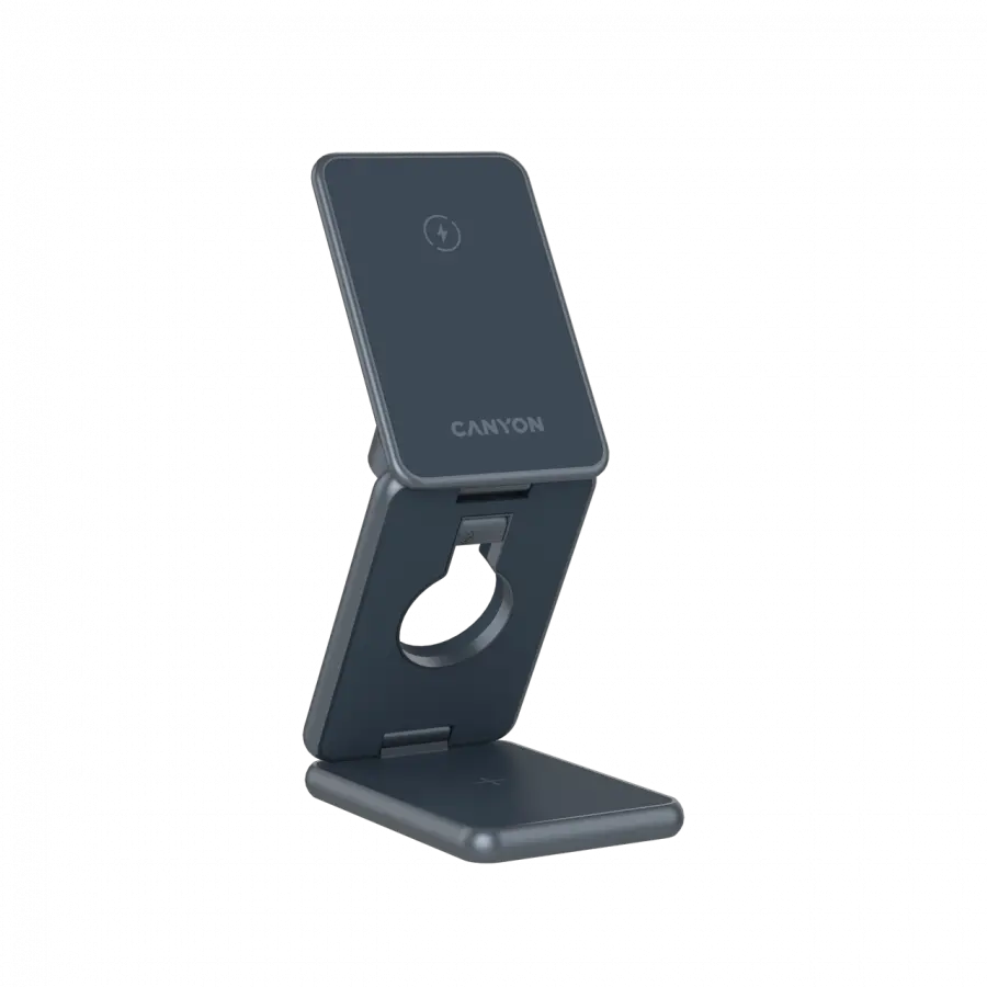 CANYON încărcător wireless pliabil OnCharge 309 15W 3în1 metalic