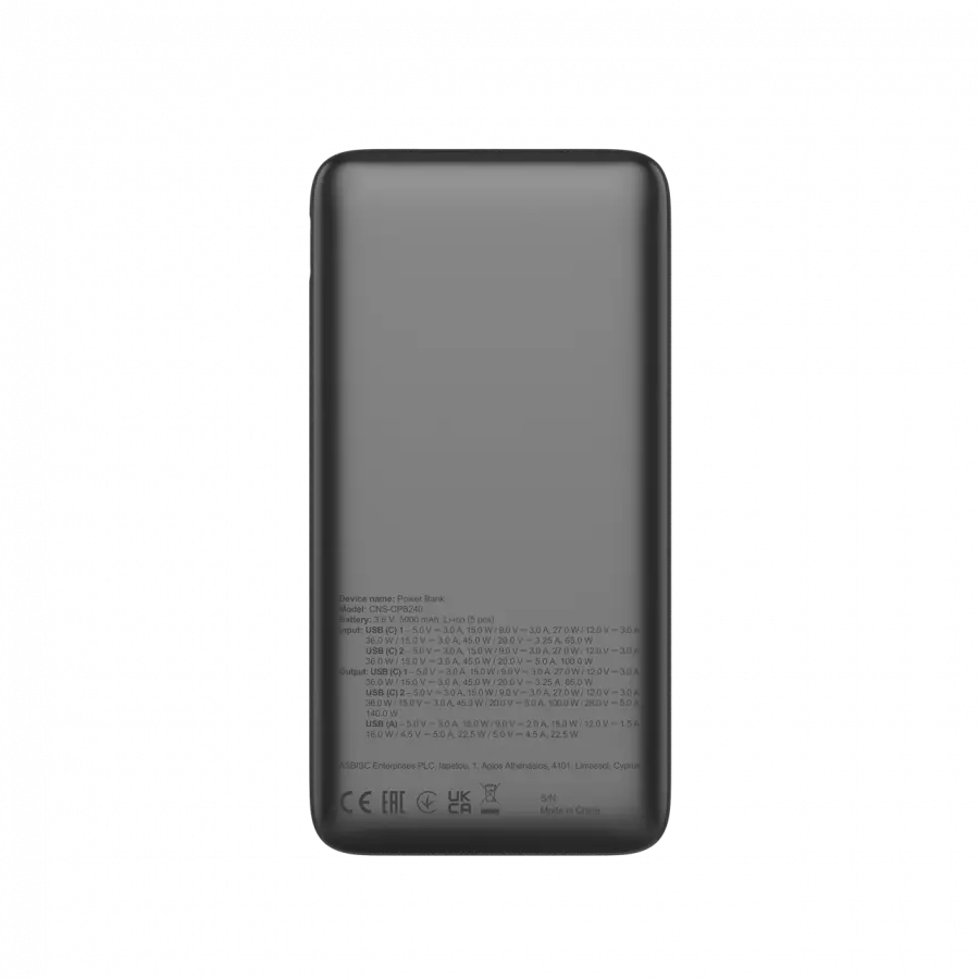 CANYON Power Bank PB-240, 25000mAh PD140W display power bank,Size160.0x82x27 mm Weight 508+-10g, Dark Grey - image 3