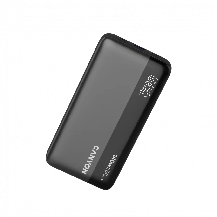 CANYON Power Bank PB-240, 25000mAh PD140W display power bank,Size160.0x82x27 mm Weight 508+-10g, Dark Grey - image 7