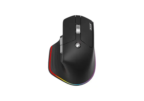 Мишка, Acer Easy Fit Wireless Mouse,RF 2.4 GHz dongle, Bluetooth 5.0, Wired, 6 buttons, DPI 4000, 122 g, Black with RGB strip