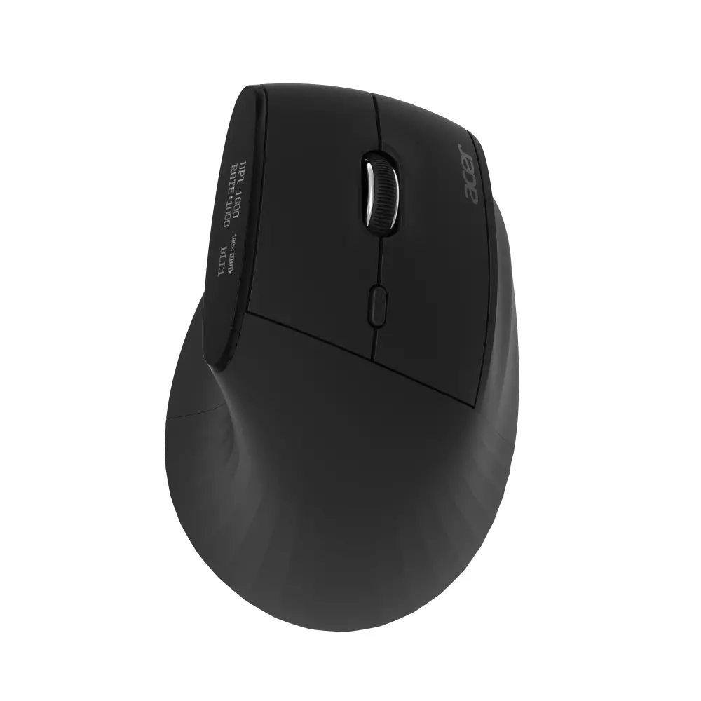 Ποντίκι, Acer Smart Fit Wireless Mouse, RF 2.4 GHz dongle, Bluetooth 5.0, Ενσύρματο, 10 πλήκτρα, DPI 8000, 90g, Μαύρο με λωρίδα RGB - image 2