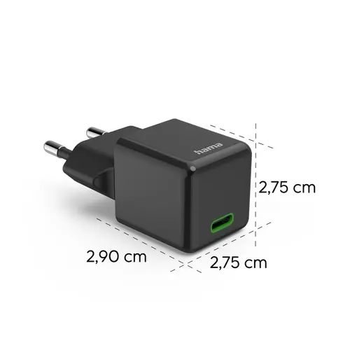 HAMA Бързо мини зарядно 220V, USB-C, PD/Qualcomm, 25 W, черен - image 13