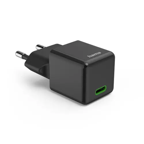 HAMA Бързо мини зарядно 220V, USB-C, PD/Qualcomm, 25 W, черен - image 1