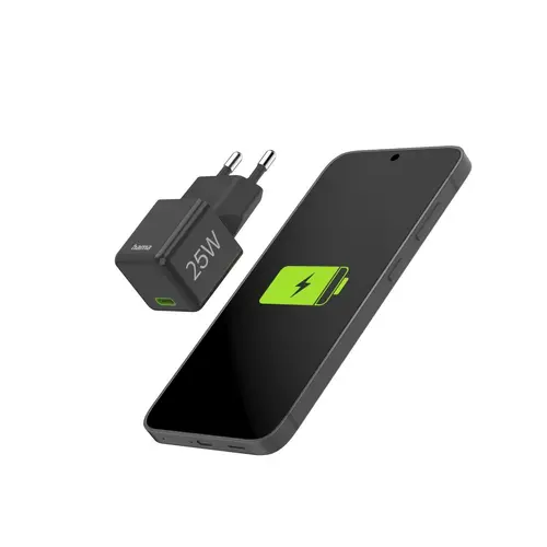 HAMA Бързо мини зарядно 220V, USB-C, PD/Qualcomm, 25 W, черен - image 6