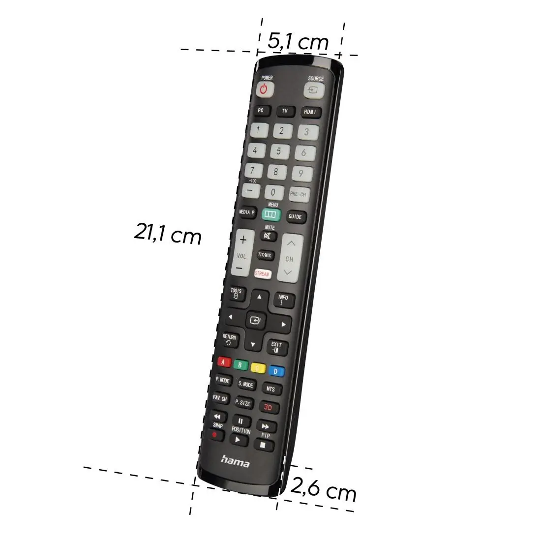 HAMA Telecomandă universală pentru TV Samsung, IR, programabilă, butoane luminoase - image 9