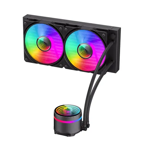 Gamemax водно охлаждане Water Cooling IceBurg 240 Infinity Black - Infinity Mirror, Addressable RGB - image 1