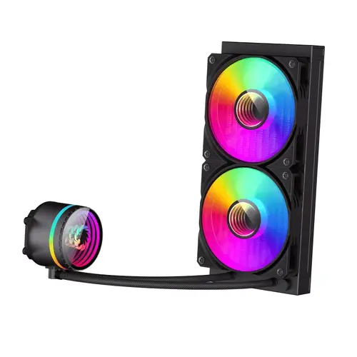 Gamemax водно охлаждане Water Cooling IceBurg 240 Infinity Black - Infinity Mirror, Addressable RGB - image 2