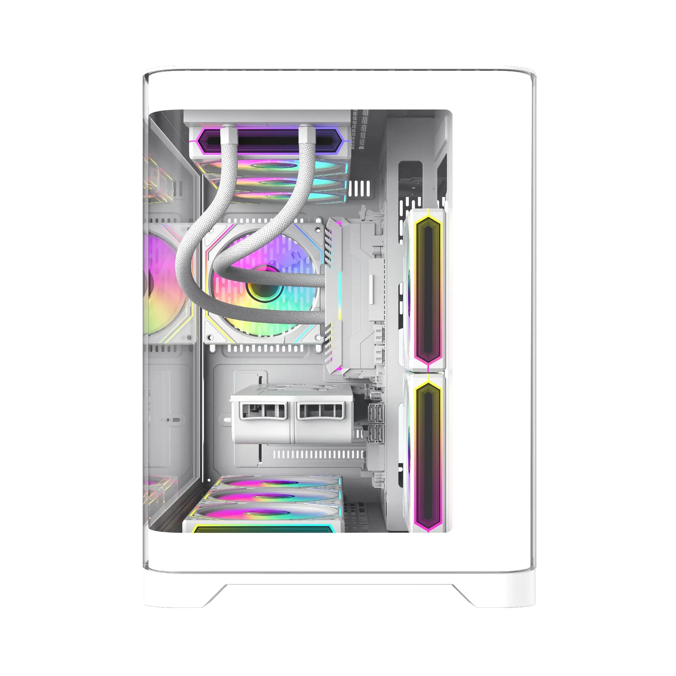 Gamemax кутия Case mATX - HYPE-M White - 3 x 120 mm Addressable RGB fans - image 1