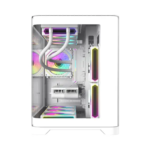 Gamemax carcasă Case mATX - HYPE-M Alb - 3 x 120 mm Addressable RGB ventilatoare - 2