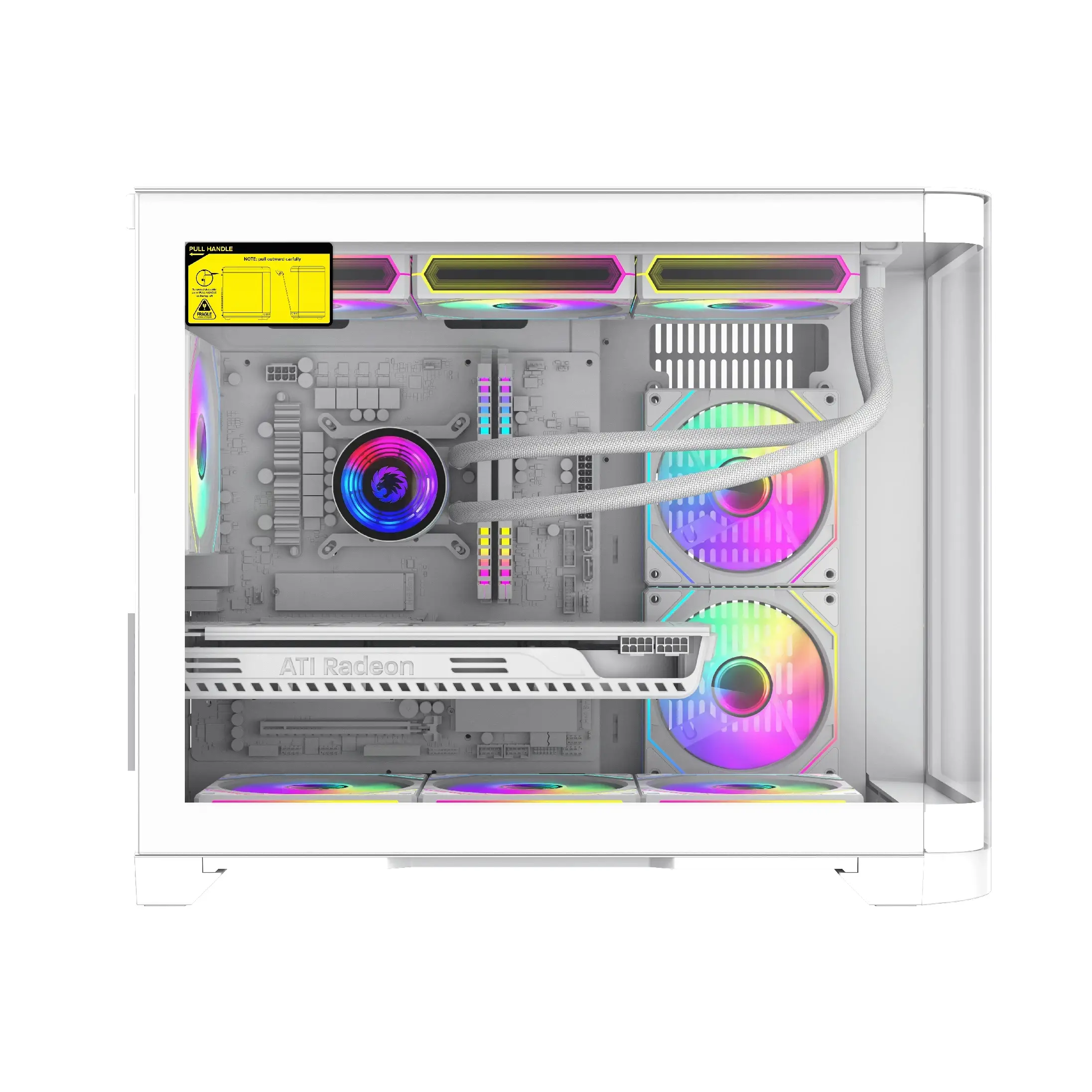 Gamemax кутия Case mATX - HYPE-M White - 3 x 120 mm Addressable RGB fans - image 2
