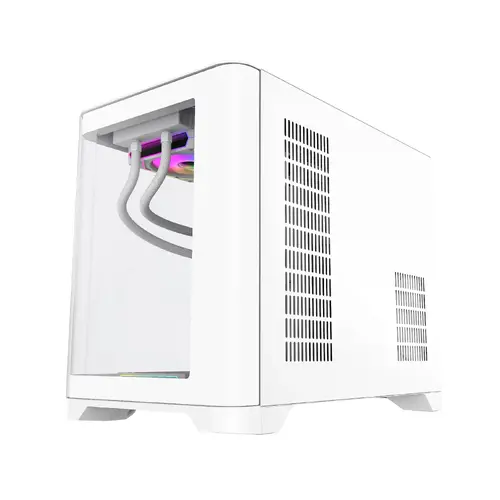 Gamemax carcasă Case mATX - HYPE-M Alb - 3 x 120 mm Addressable RGB ventilatoare - 5