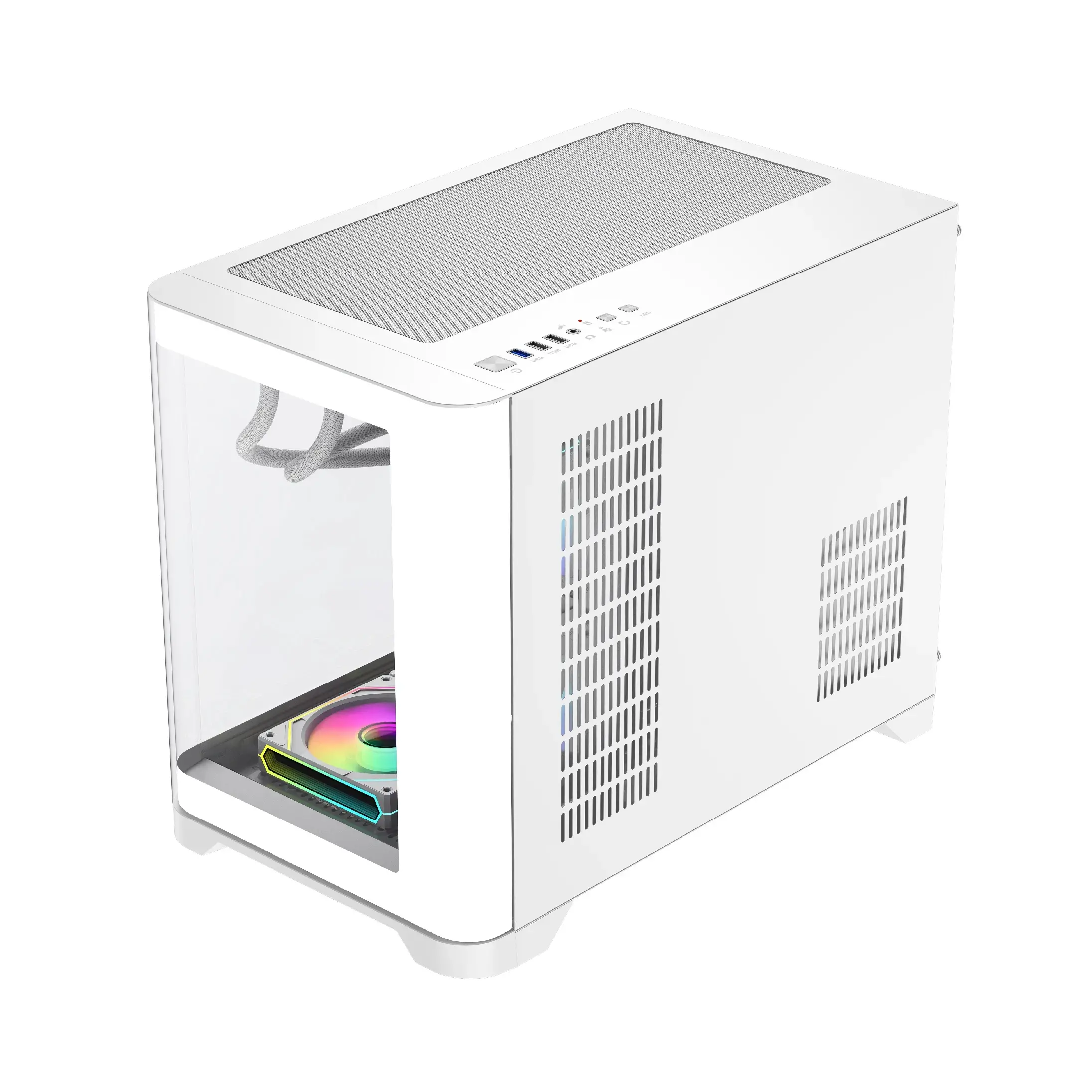 Gamemax кутия Case mATX - HYPE-M White - 3 x 120 mm Addressable RGB fans - image 5