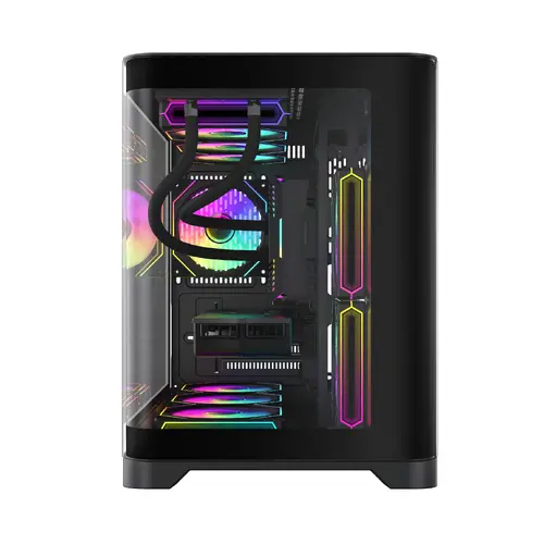 Gamemax кутия Case mATX - HYPE-M Black - 3 x 120 mm Addressable RGB fans - image 1