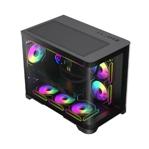 Gamemax кутия Case mATX - HYPE-M Black - 3 x 120 mm Addressable RGB fans - image 3