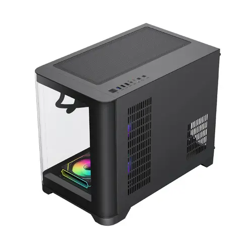 Gamemax кутия Case mATX - HYPE-M Black - 3 x 120 mm Addressable RGB fans - image 4