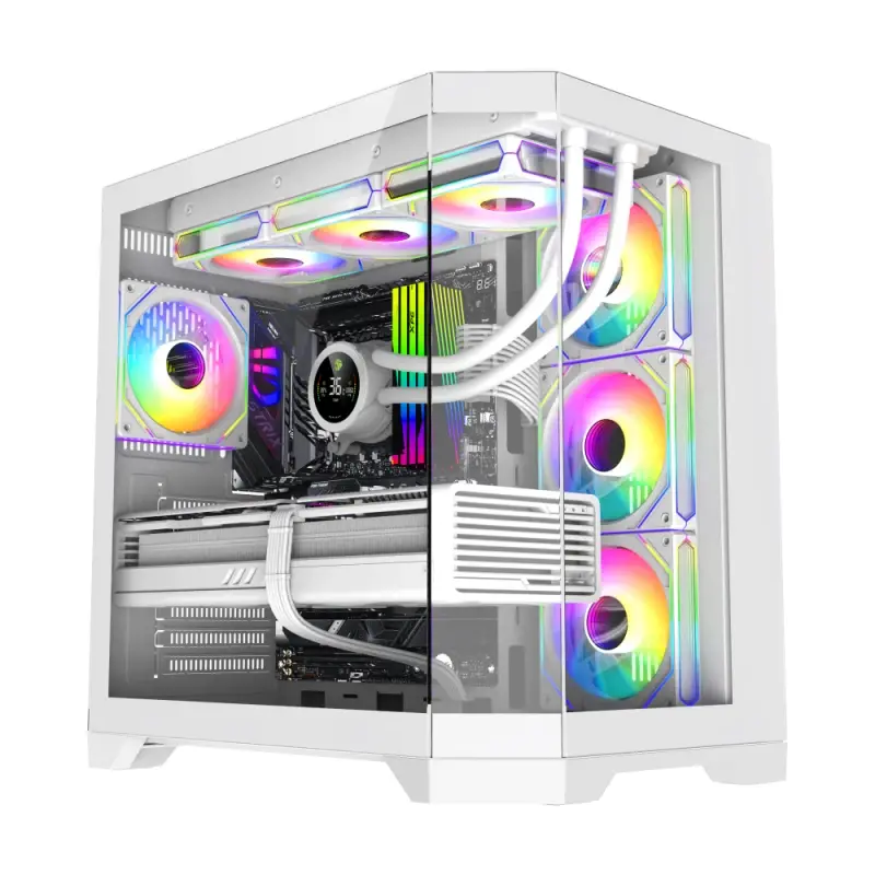 Gamemax κουτί Case ATX - HYPE-A Λευκό - 4 x 120 mm Addressable RGB ανεμιστήρες