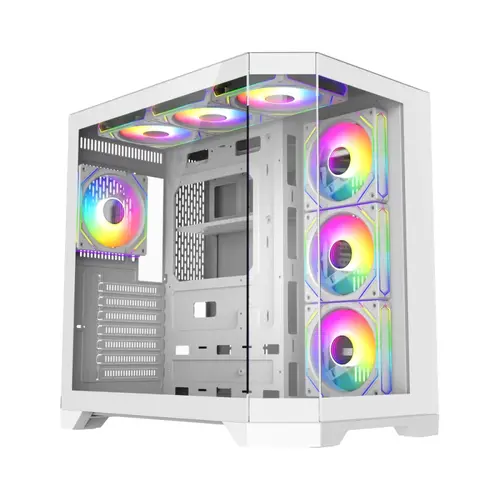 Gamemax carcasă Case ATX - HYPE-A Alb - 4 x 120 mm Addressable RGB ventilatoare - 2