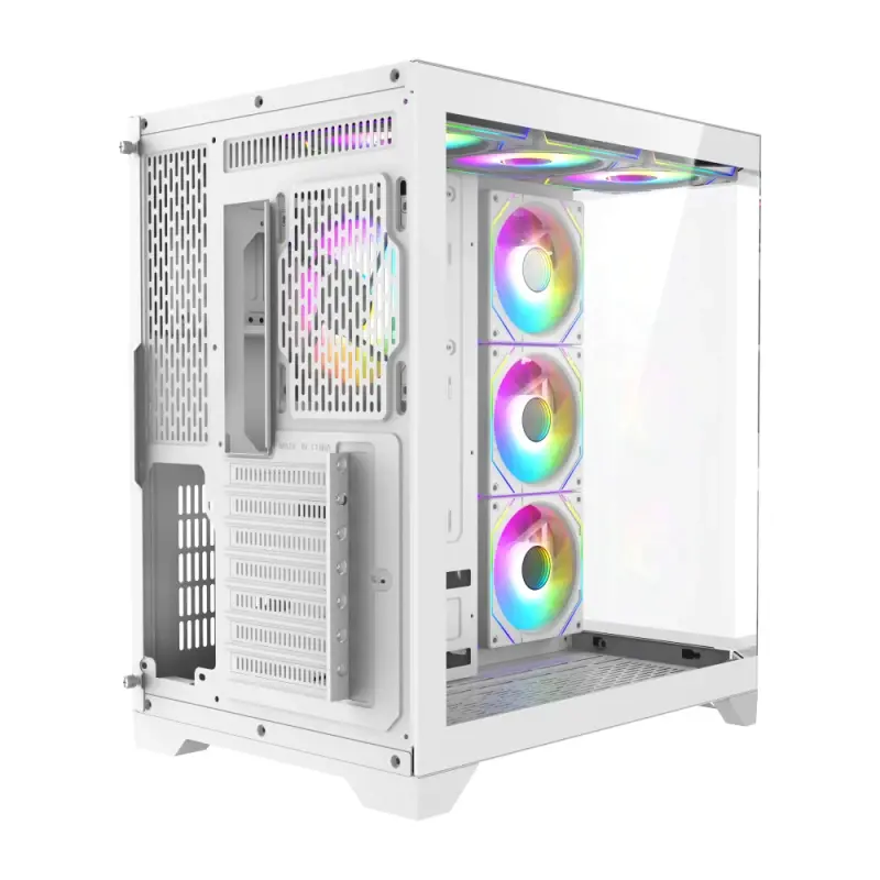 Gamemax кутия Case ATX - HYPE-A White - 4 x 120 mm Addressable RGB fans - image 4