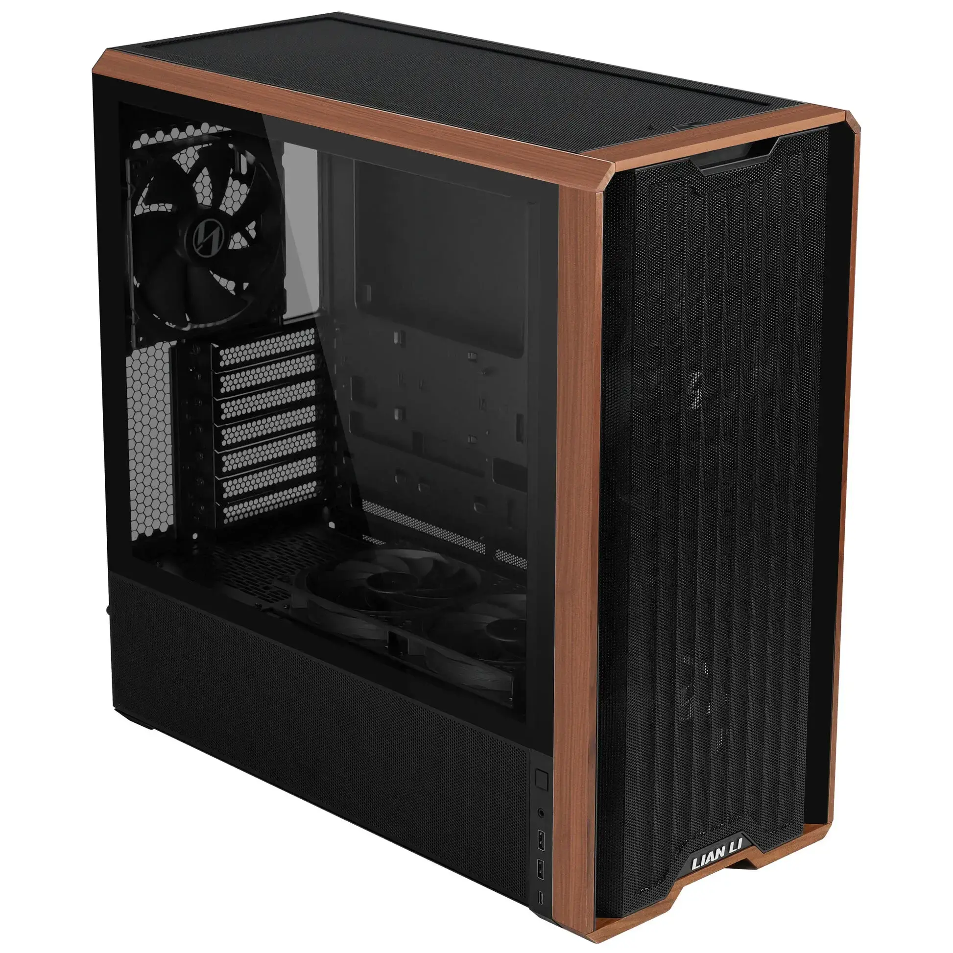 Кутия Lian-Li LANCOOL 217 Mid-Tower, Tempered Glass, Wood-Black - image 1